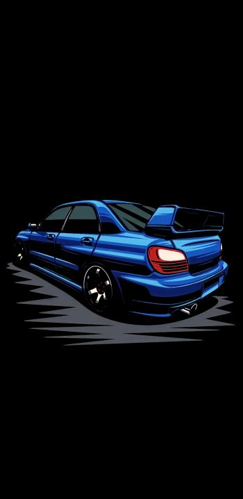 Subaru, sports car, black Wallpaper 1080x2220