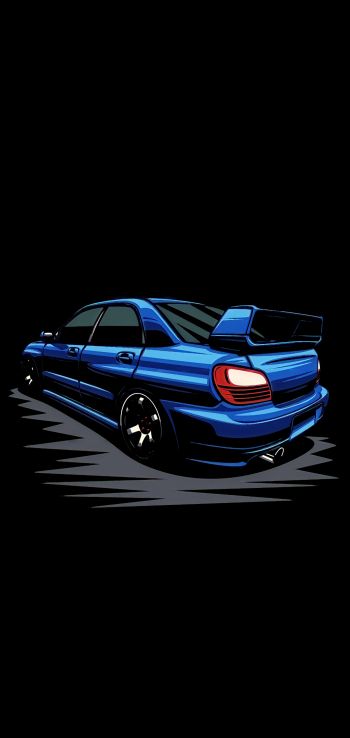 Subaru, sports car, black Wallpaper 1080x2280