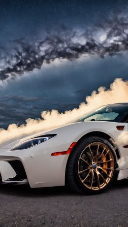 sports car, smoke from under the wheels Wallpaper 640x1136