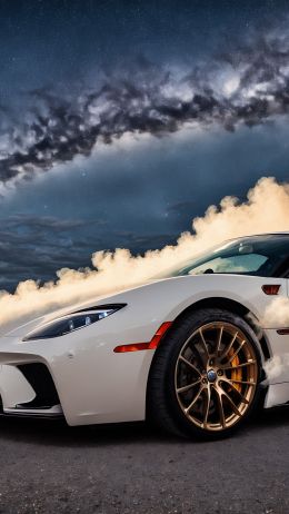 sports car, smoke from under the wheels Wallpaper 720x1280