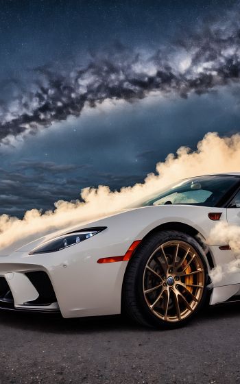 sports car, smoke from under the wheels Wallpaper 800x1280