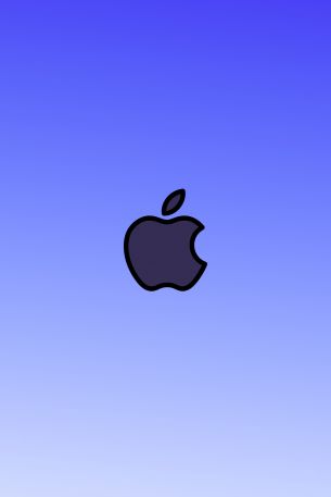 Apple logo, gradient, deep Wallpaper 640x960