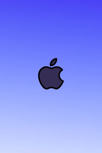 Apple logo, gradient, deep Wallpaper 640x960