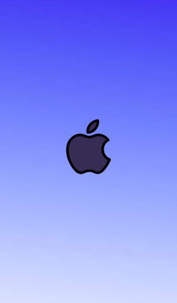 Обои 600x1024 логотип Apple, градиент, глубой