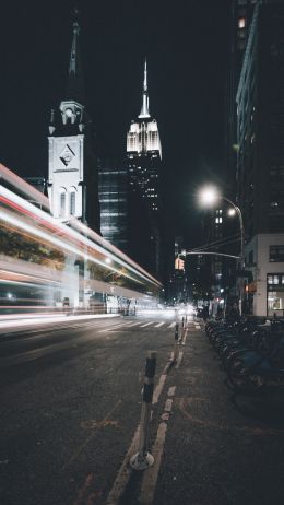 Empire State Building, New York, night city Wallpaper 720x1280