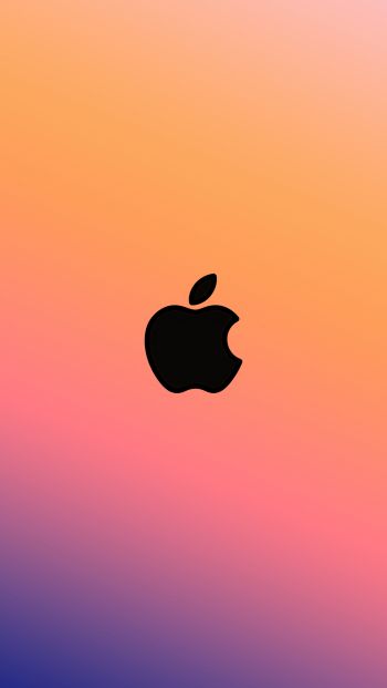 Обои 640x1136 логотип Apple, градиент
