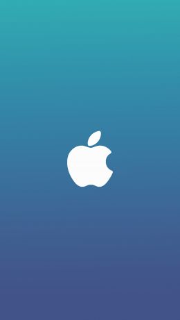 Обои 640x1136 логотип Apple, градиент, синий