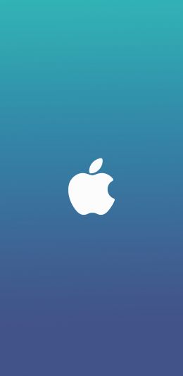 Apple logo, gradient, blue Wallpaper 1080x2220
