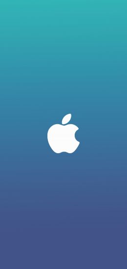 Apple logo, gradient, blue Wallpaper 1080x2280