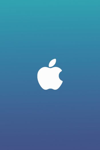 Apple logo, gradient, blue Wallpaper 640x960