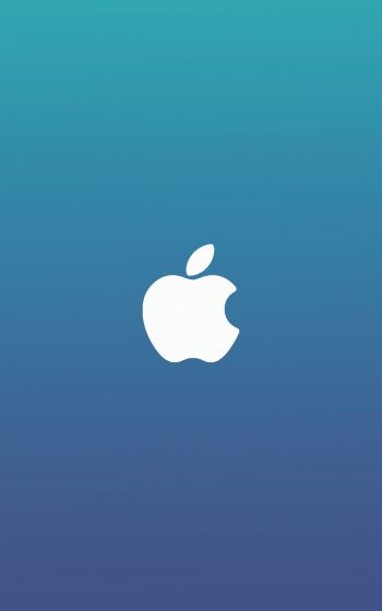 Обои 800x1280 логотип Apple, градиент, синий