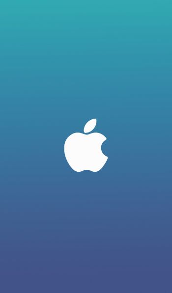 Обои 600x1024 логотип Apple, градиент, синий