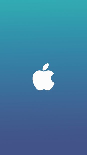 Обои 640x1136 логотип Apple, градиент, синий