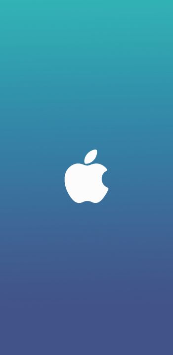 Обои 1080x2220 логотип Apple, градиент, синий