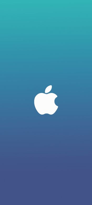 Обои 1080x2400 логотип Apple, градиент, синий