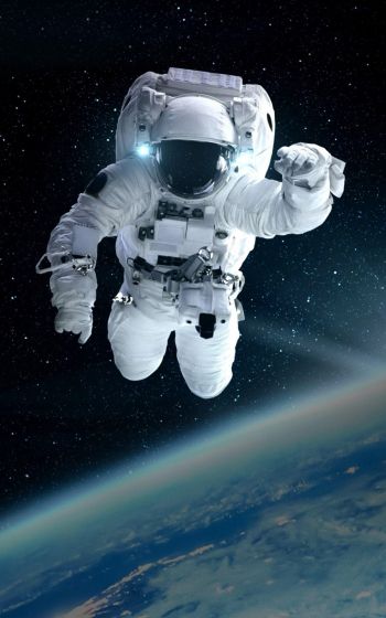 cosmonaut, open space, planet earth Wallpaper 800x1280
