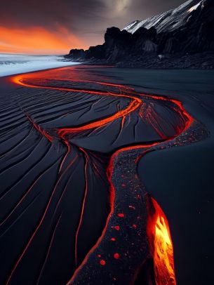 lava, black, dark Wallpaper 1668x2224