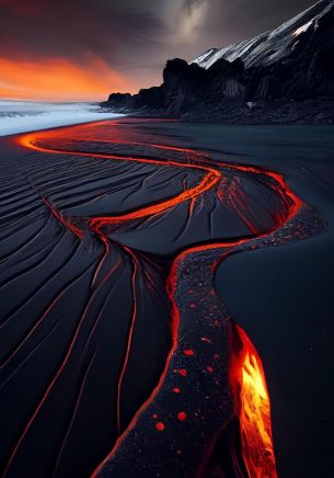 lava, black, dark Wallpaper 1668x2388