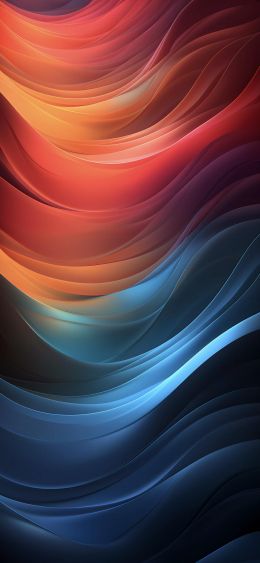 waves, gradient, background, multicolored Wallpaper 1290x2796