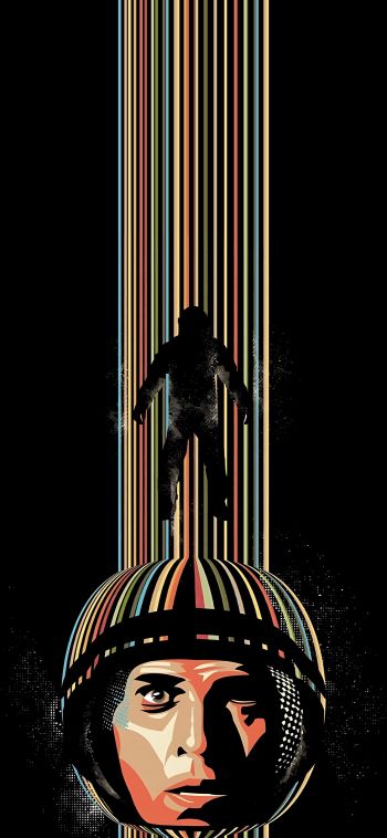Interstellar, on a black background, Cooper Joseph Wallpaper 1080x2340