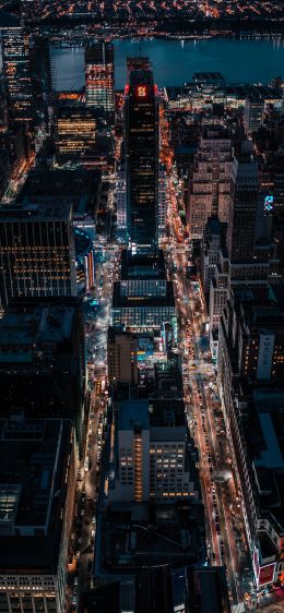 New York, USA, bird's eye view Wallpaper 828x1792