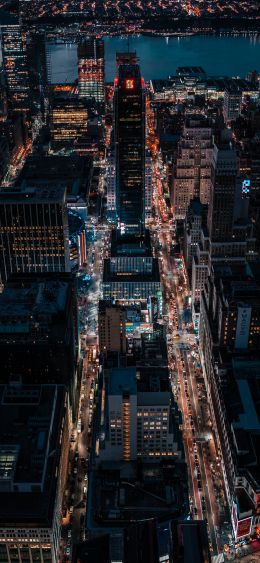 New York, USA, bird's eye view Wallpaper 1080x2340