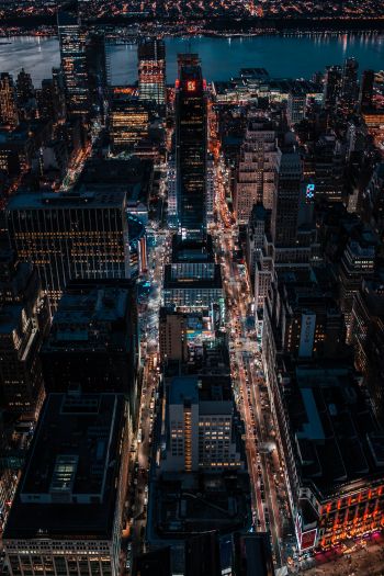 New York, USA, bird's eye view Wallpaper 640x960