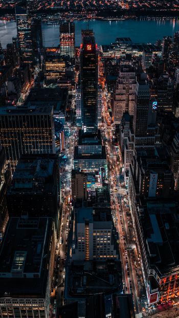 New York, USA, bird's eye view Wallpaper 640x1136