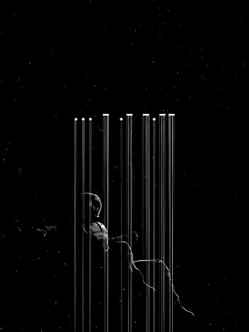 Interstellar, black Wallpaper 1620x2160