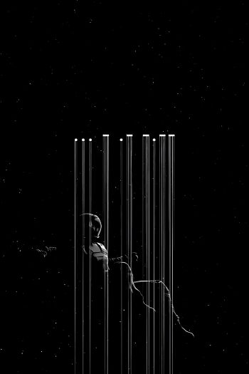 Interstellar, black Wallpaper 640x960
