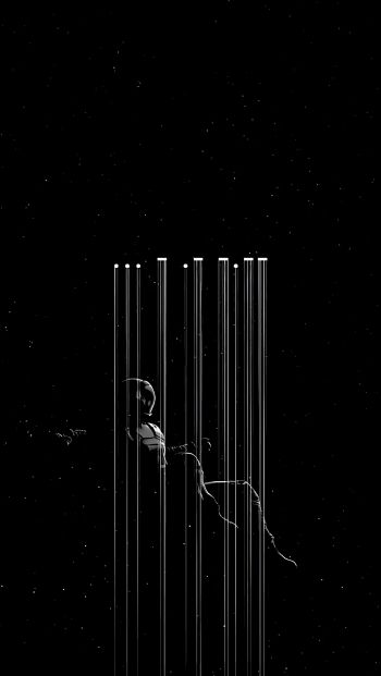 Interstellar, black Wallpaper 640x1136