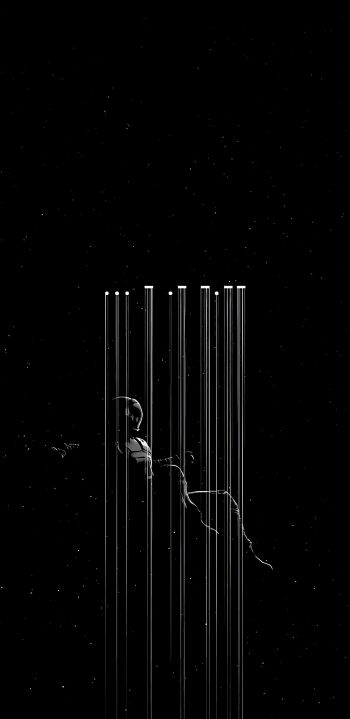 Interstellar, black Wallpaper 1080x2220