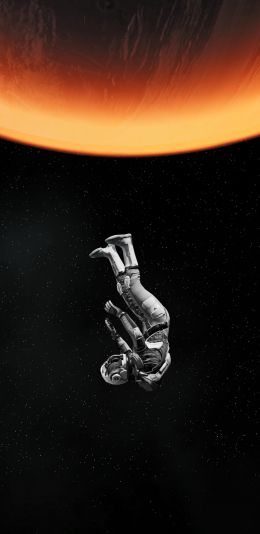 cosmonaut, fall, interstellar Wallpaper 1440x2960