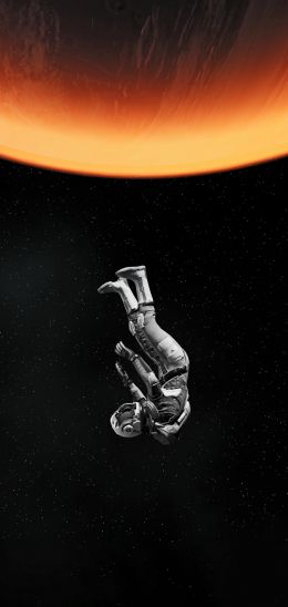 cosmonaut, fall, interstellar Wallpaper 720x1520
