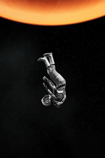 cosmonaut, fall, interstellar Wallpaper 640x960