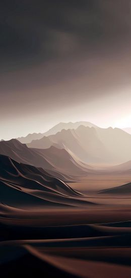 Обои 1080x2280 пейзаж, горы, коричневый
