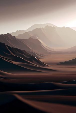 landscape, mountains, brown Wallpaper 640x960