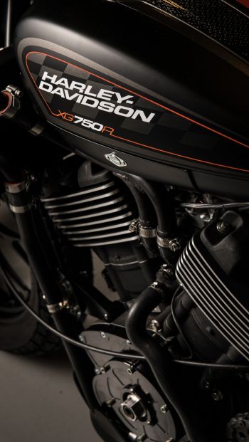 Обои 640x1136 Harley-Davidson, черный