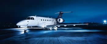 Embraer Legacy 500, business jet, airplane Wallpaper 3440x1440