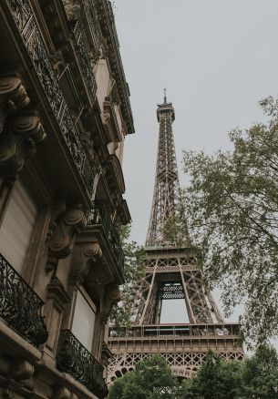 eiffel tower, Paris, France Wallpaper 1640x2360