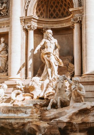 Trevi Fountain, Rome, Italy Wallpaper 1668x2388