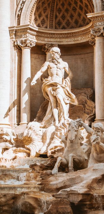 Trevi Fountain, Rome, Italy Wallpaper 1080x2220