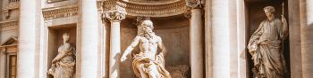 Trevi Fountain, Rome, Italy Wallpaper 1590x400