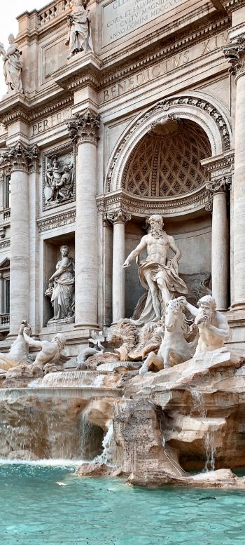 Trevi Fountain, Rome, Italy Wallpaper 1440x3200