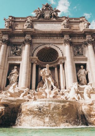 Trevi Fountain, Rome, Italy Wallpaper 1640x2360