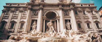 Trevi Fountain, Rome, Italy Wallpaper 3440x1440
