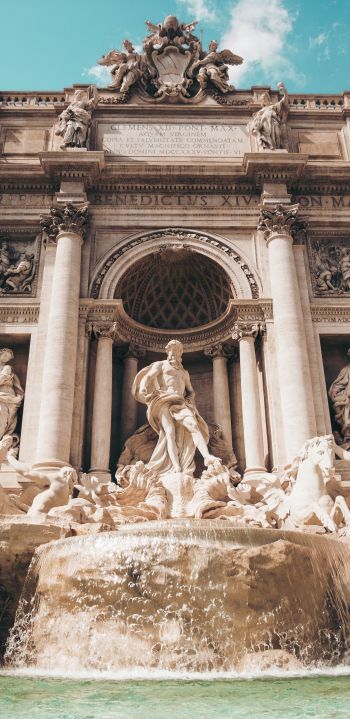 Trevi Fountain, Rome, Italy Wallpaper 1080x2220