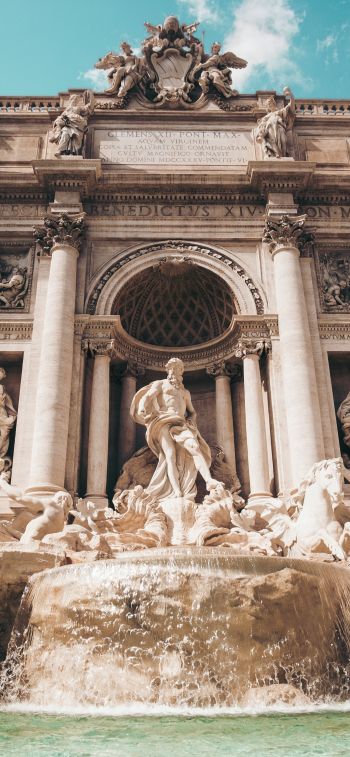 Trevi Fountain, Rome, Italy Wallpaper 828x1792