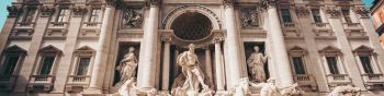 Trevi Fountain, Rome, Italy Wallpaper 1590x400