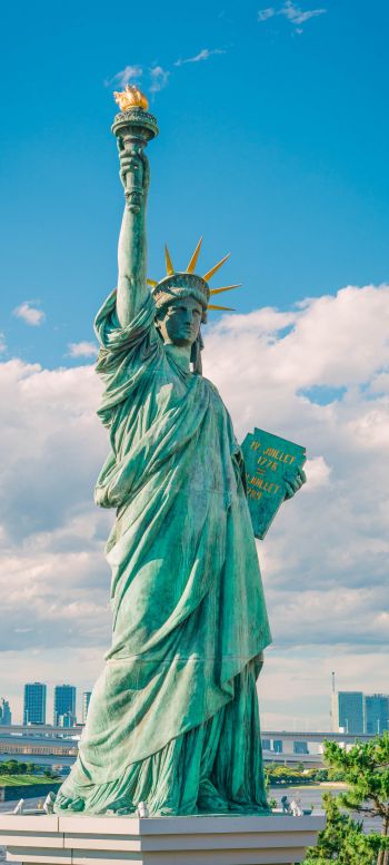 Обои 1440x3200 Статуя Свободы, статуя, Нью-Йорк